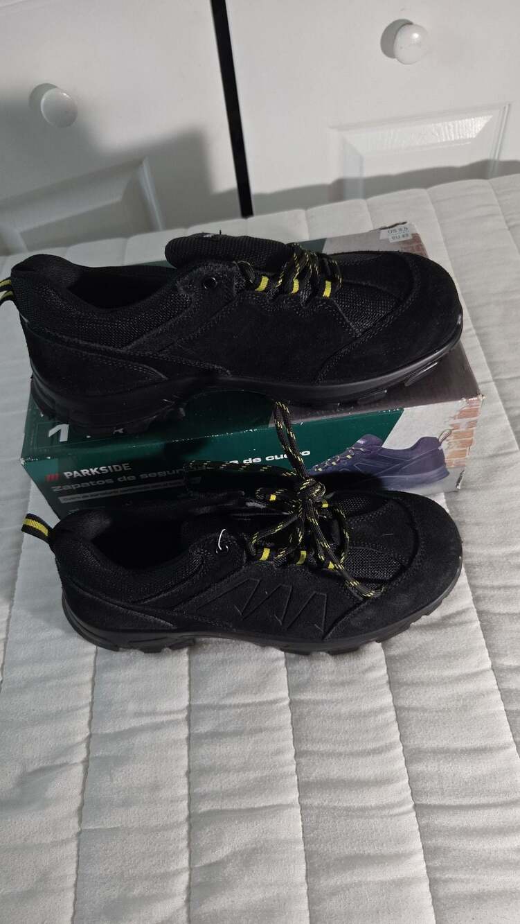 Parkside S3 Leather Safety Shoes Men's Steel Toe Cap Work Boots Black